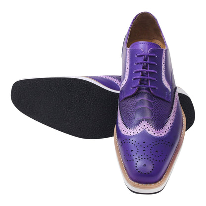 Roy Ostrich Leather Perforated toe Casual Oxford Dress Shoes