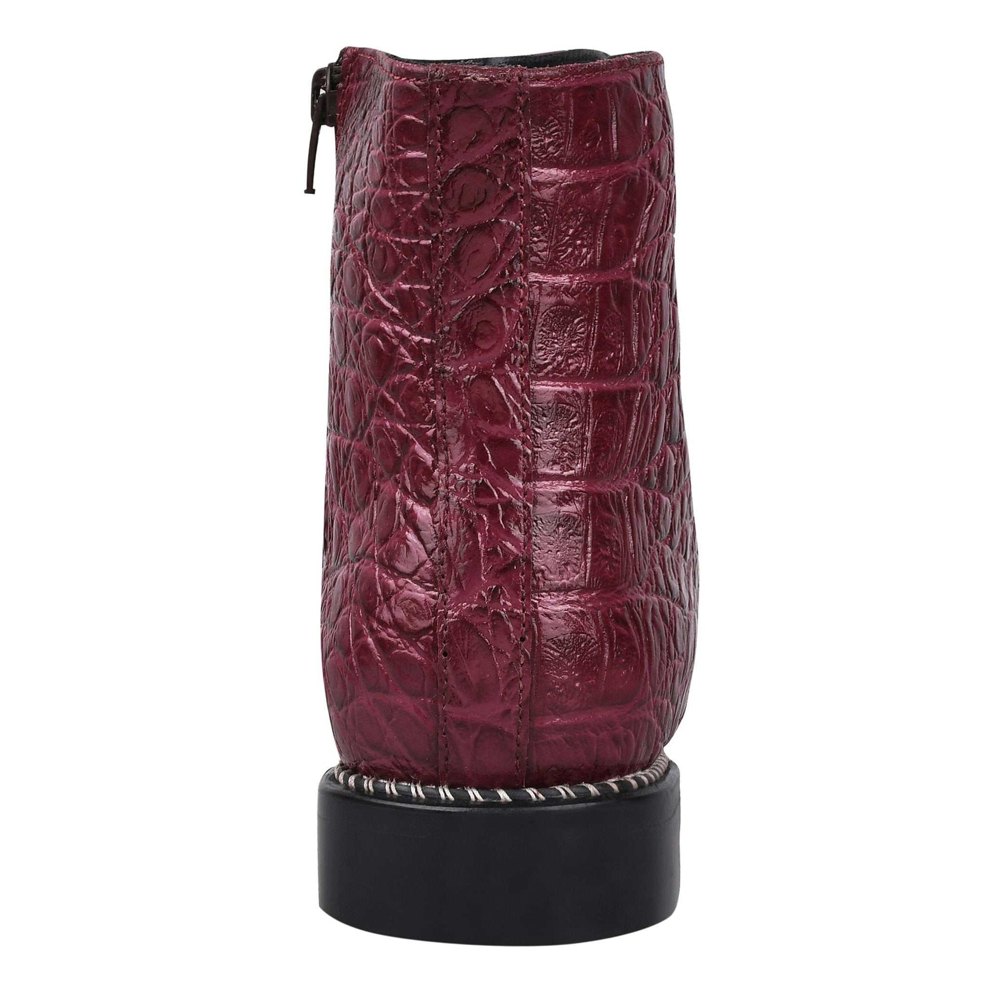 SANDRA Leather Ankle Length Side Zip Up Boots - MENLL