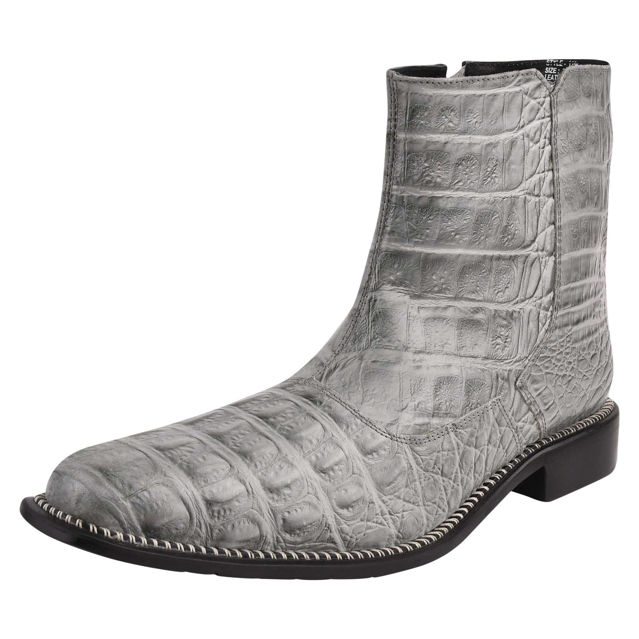 SANDRA Leather Ankle Length Side Zip Up Boots - MENLL