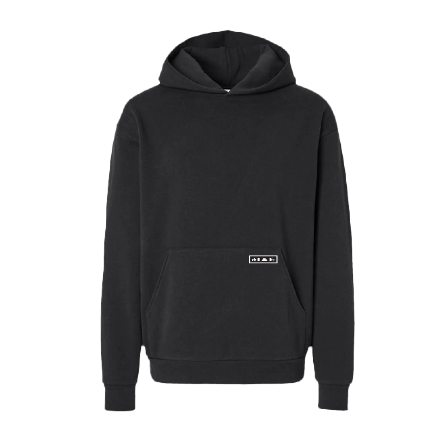 Zen Zip Essentials Hoodie-Black chill life style