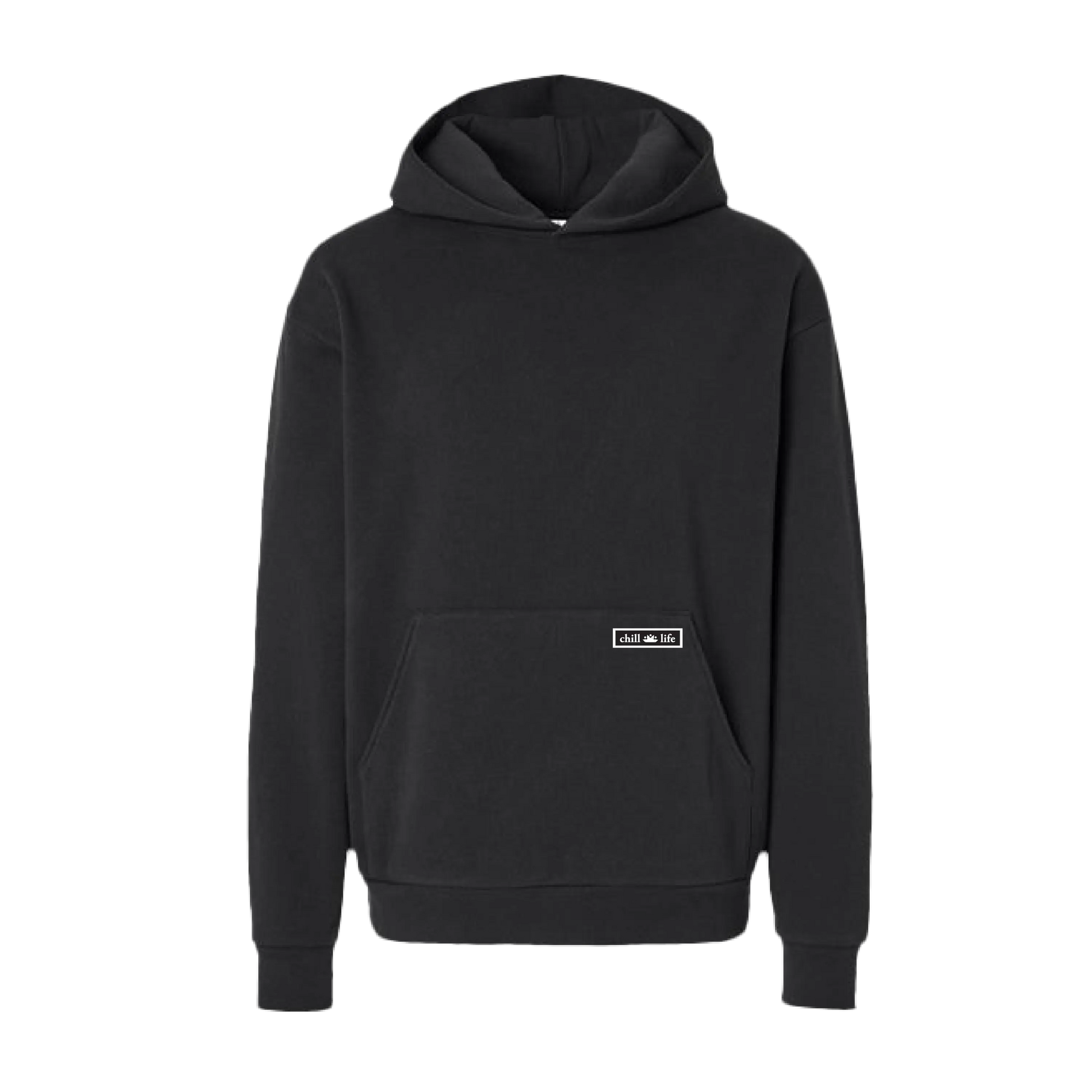 Zen Zip Essentials Hoodie-Black chill life style