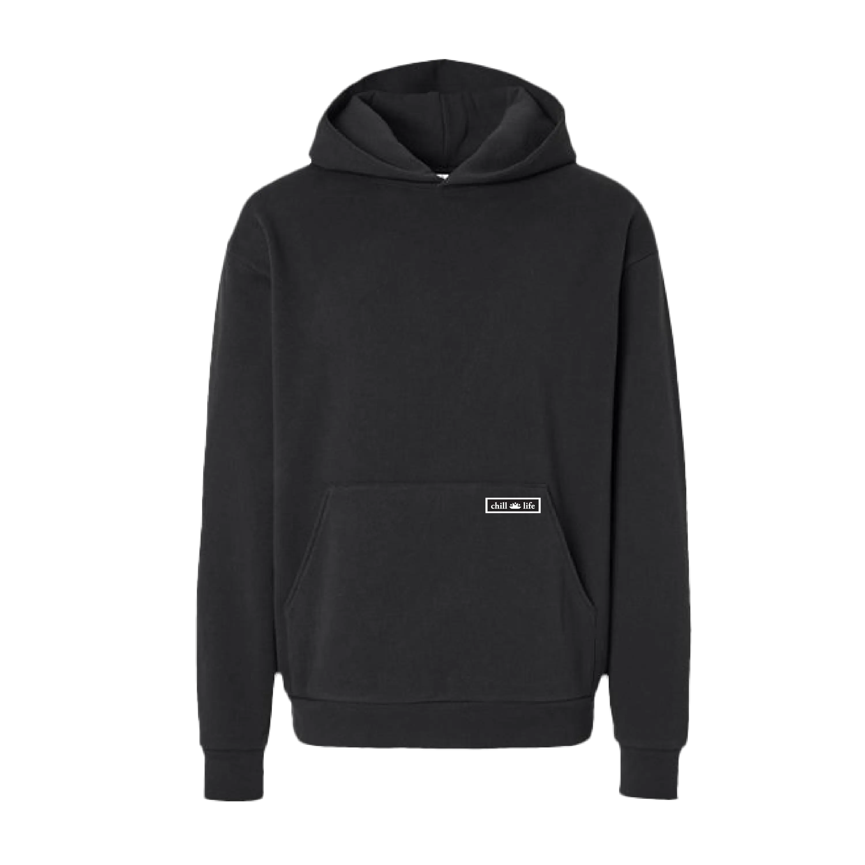 Zen Zip Essentials Hoodie-Black chill life style