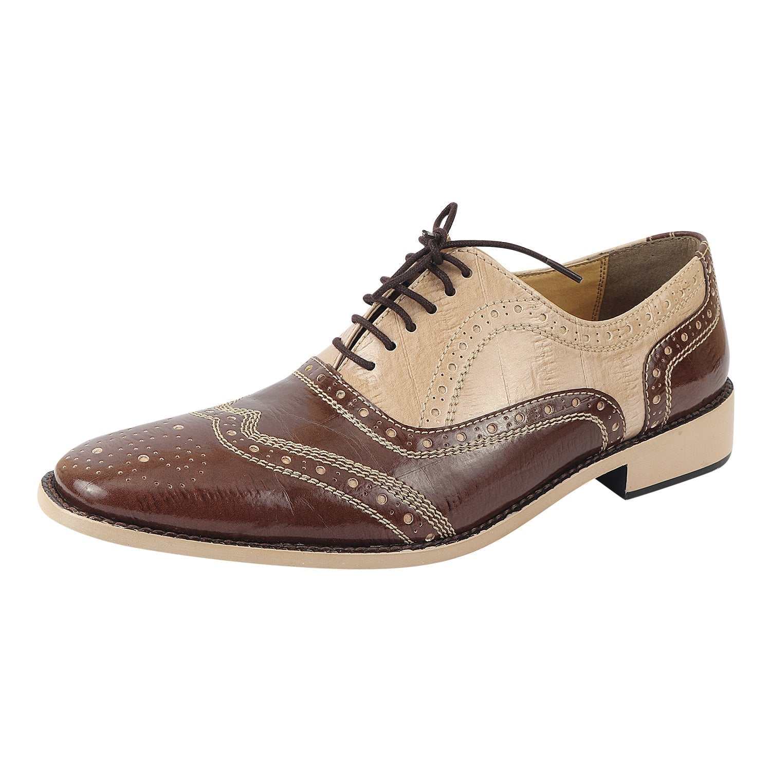 Tremont Genuine Leather Oxford Style Brogue Dress Shoes - MENLL