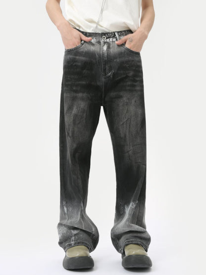 Wide leg jeans with pockets and buttoned detail, no stretch, 75% cotton, 25% viscose.
