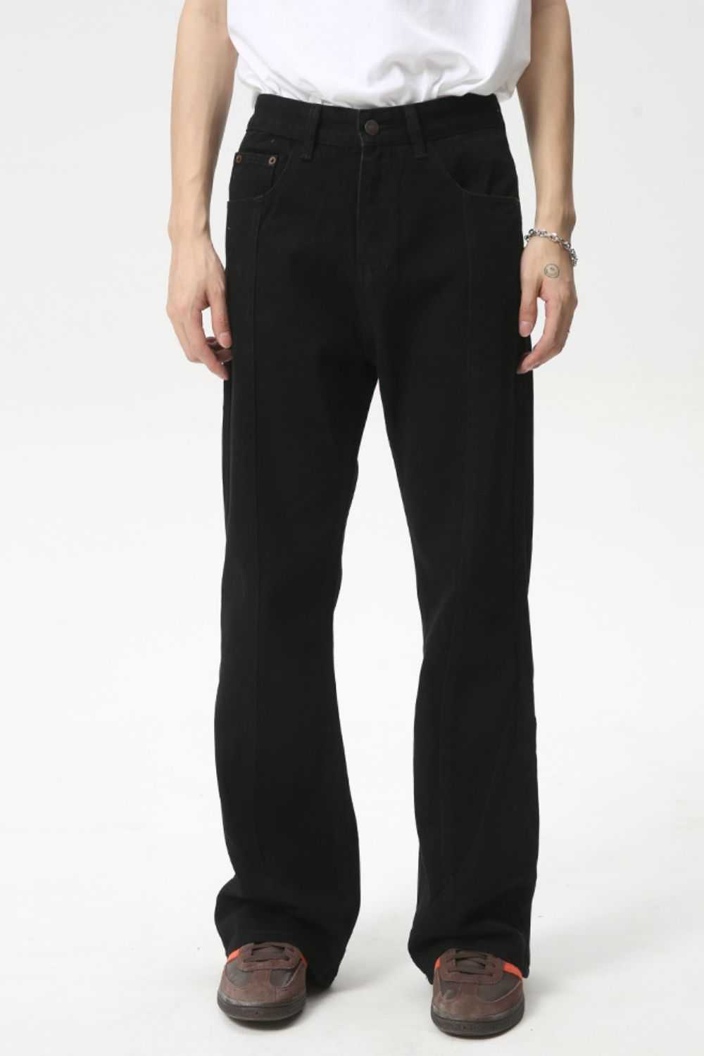 Baggy jeans with pockets, non-stretch, cotton blend fabric.