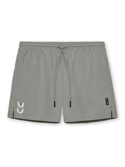 Men's Plus Size Drawstring Active Shorts in gray with slight stretch.