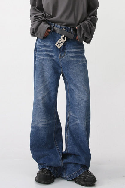 Wide leg jeans with pockets, no stretch, 99% cotton, 1% polyester.