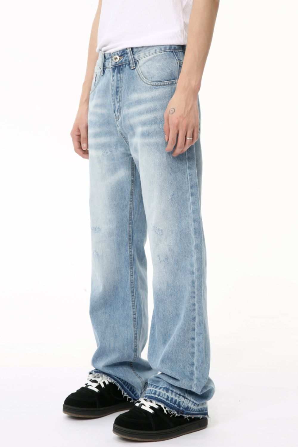 Baggy jeans with pockets, basic style, no stretch, 88.4% cotton.