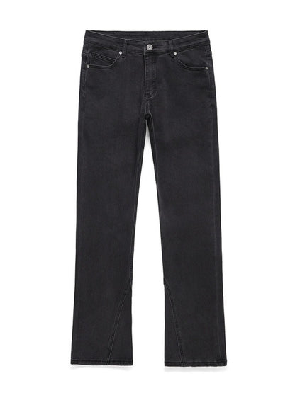 Men's washed bootcut jeans with basic style and no stretch.