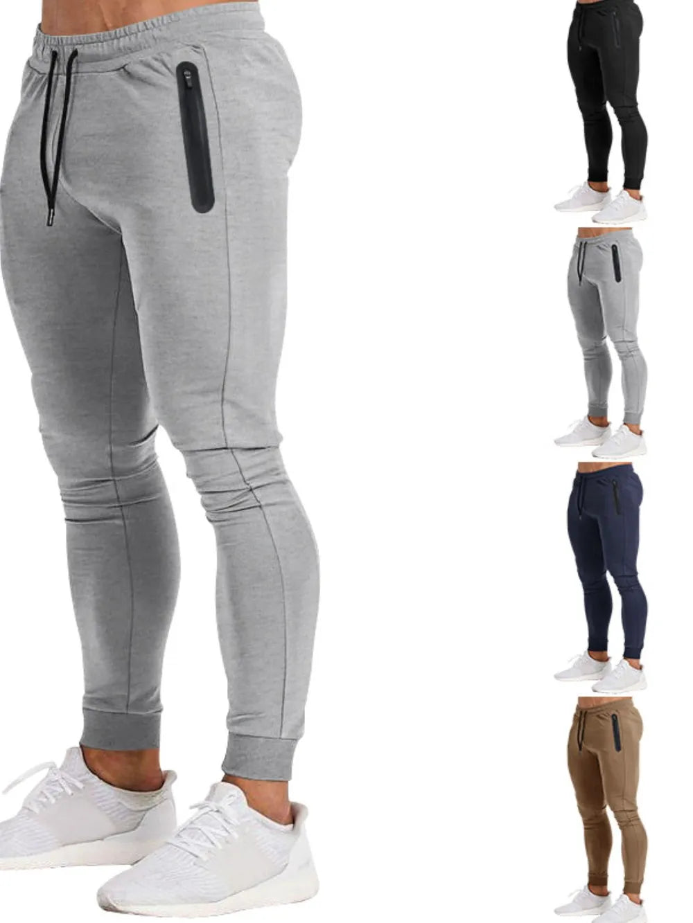 Men's full size drawstring pants with pockets in multiple colors, 100% polyester.