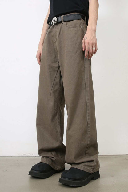 Men's baggy jeans with pockets, 100% cotton, basic style, no stretch.