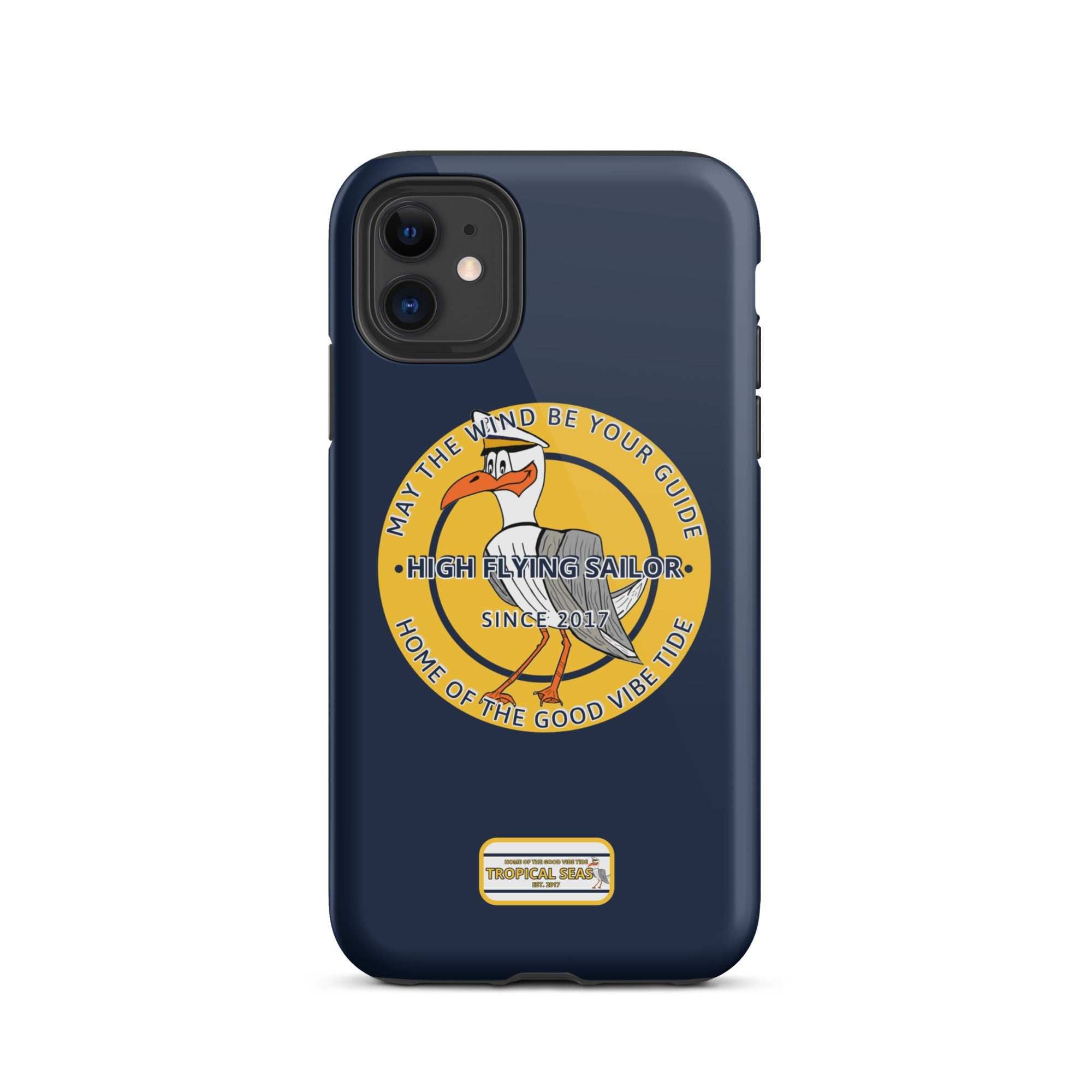 High Flying Sailor Tough iPhone case with dual-layer protection and stylish pelican design.