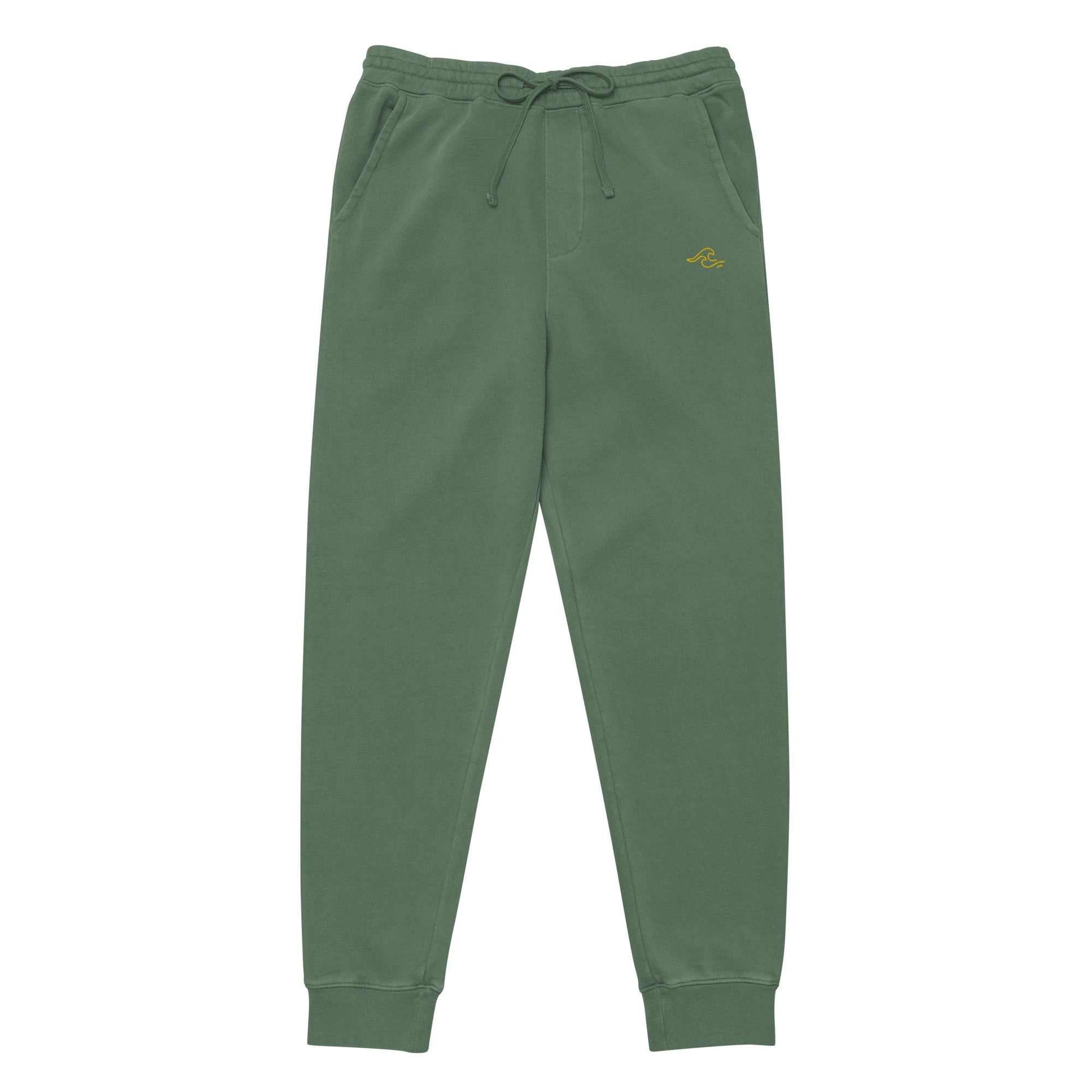 Comfort Swell sweatpants with tropical-themed designs and elastic waistband.