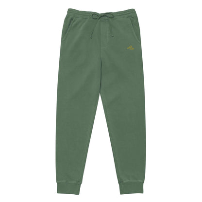 Comfort Swell sweatpants with tropical-themed designs and elastic waistband.