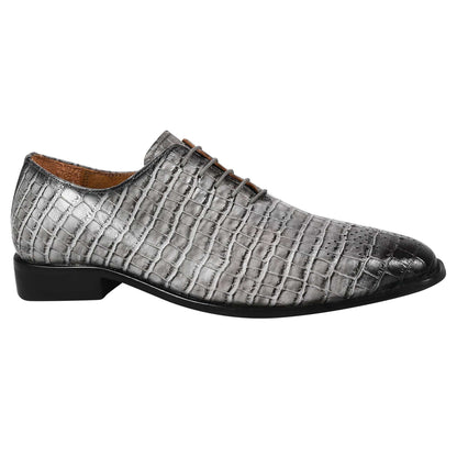 Walter Small Croco Leather Lace up Oxford Dress shoes - MENLL