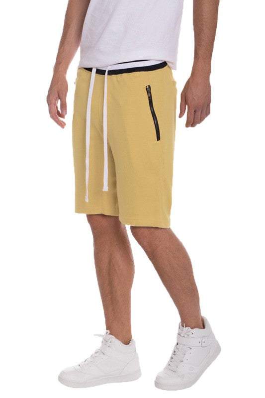 Weiv men's French terry sweat shorts with drawstring and zippered pockets.