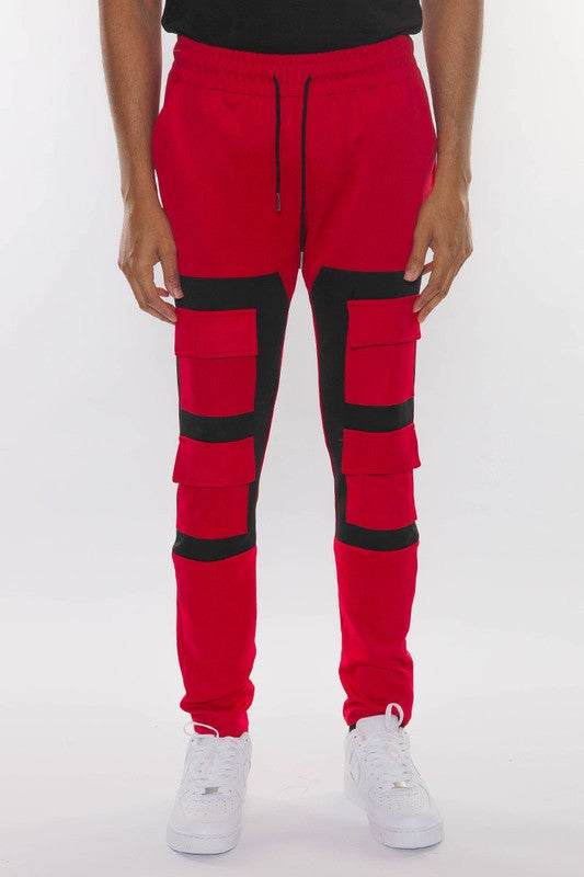 Dynamic Duo Color Block Cargo Track Pants - MENLL